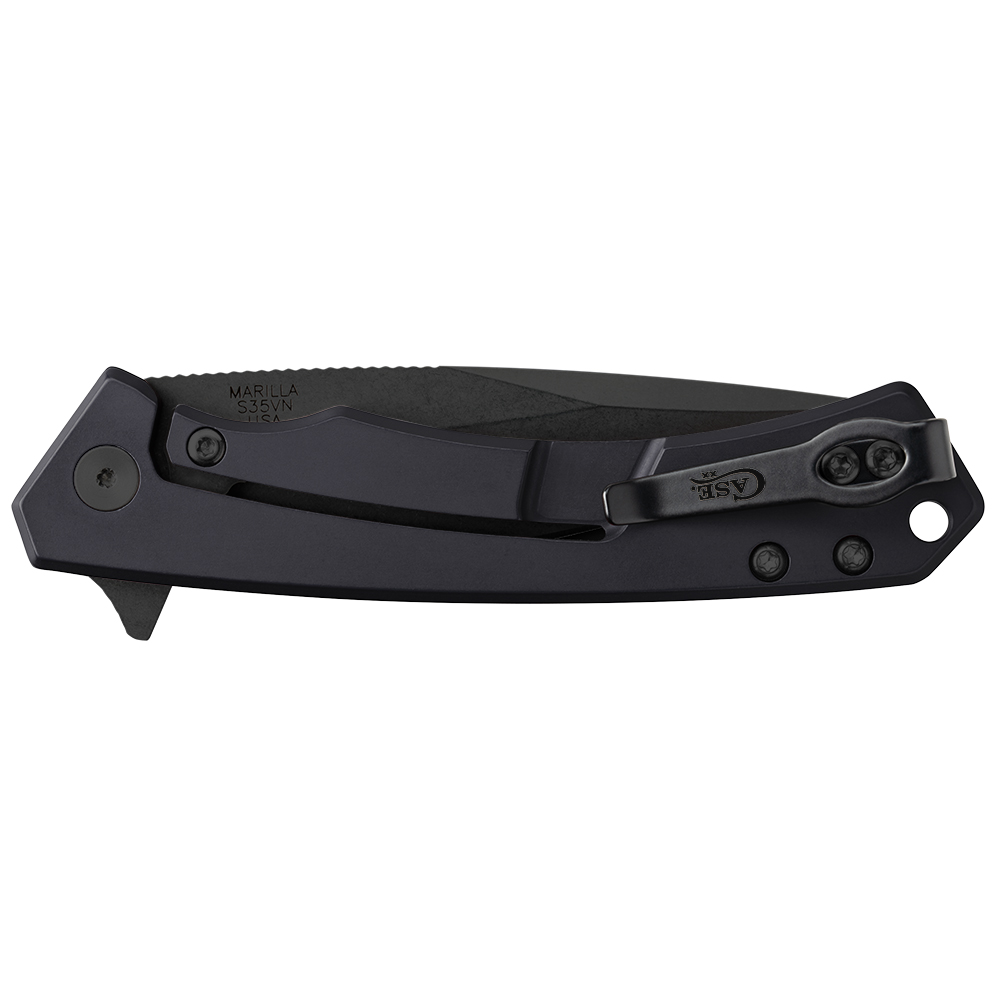 Black Anodized Aluminum S35VN Drop Point DLC-Coated Blade Marilla® - Image 2