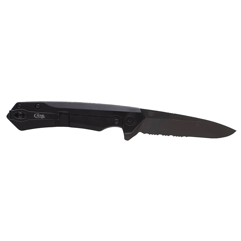 Mission Series Black Anodized Aluminum S35VN Spear DLC-Coated Serrated Blade Kinzua® - Image 3