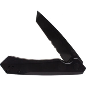 Mission Series Black Anodized Aluminum S35VN Tanto DLC-Coated Serrated Blade Kinzua®