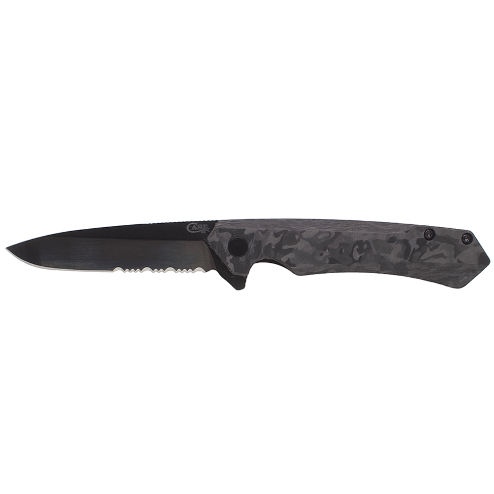 Mission Series Marbled Carbon Fiber MagnaCut Spear DLC-Coated Serrated Blade Kinzua® - Image 4