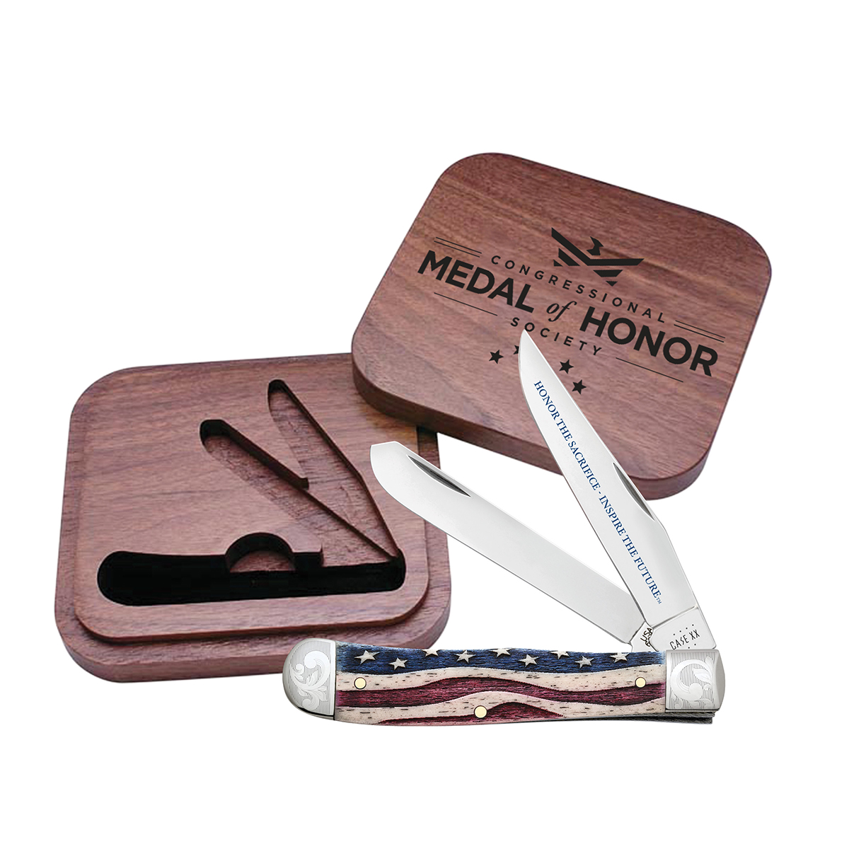 MEDAL OF HONOR SCROLLED STAR SPANGLED BONE TRAPPER GIFT SET