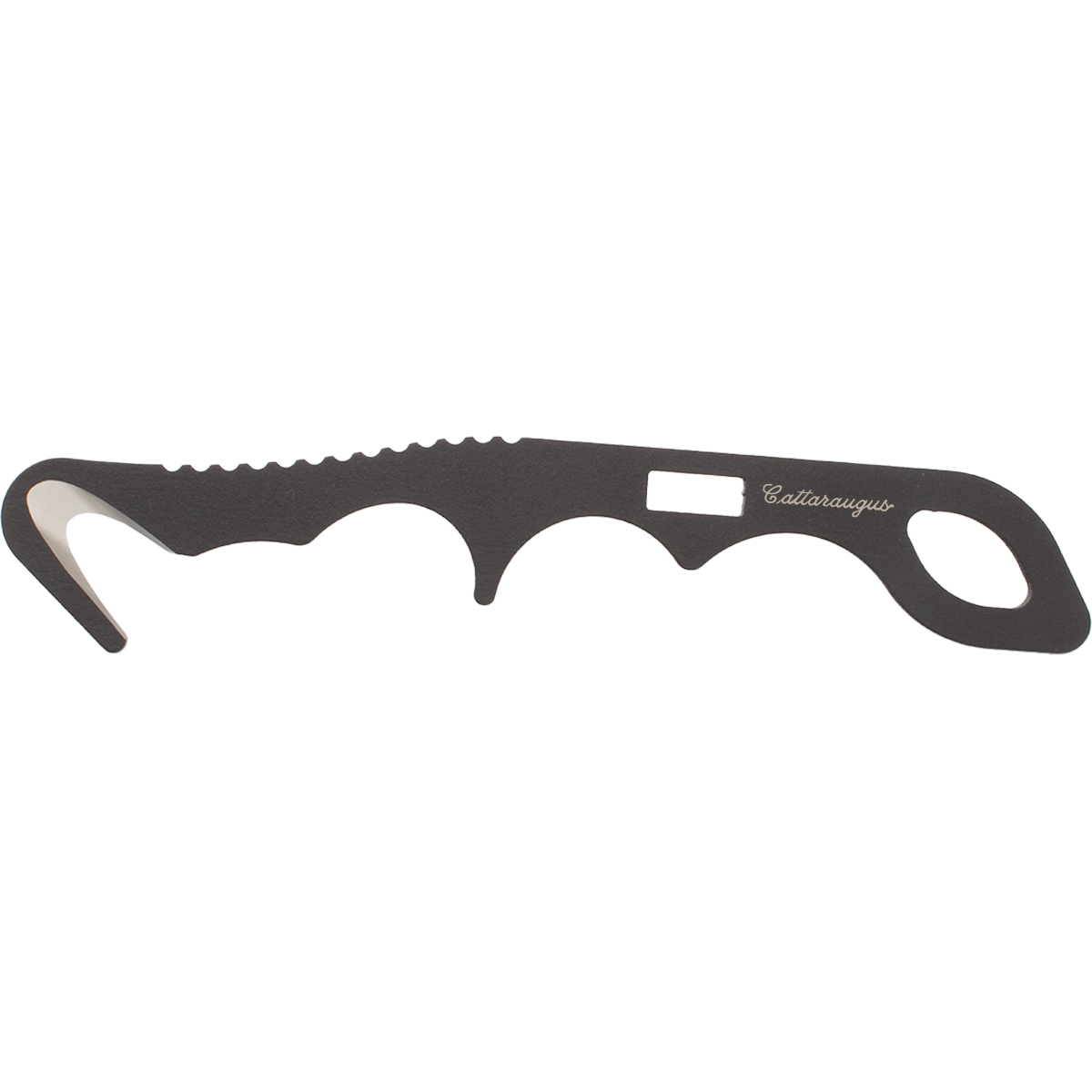 Duty Safety Hook with MOLLE-Compatible Easy-Access Sheath – 440C Stainless Steel, Black Powder Coat