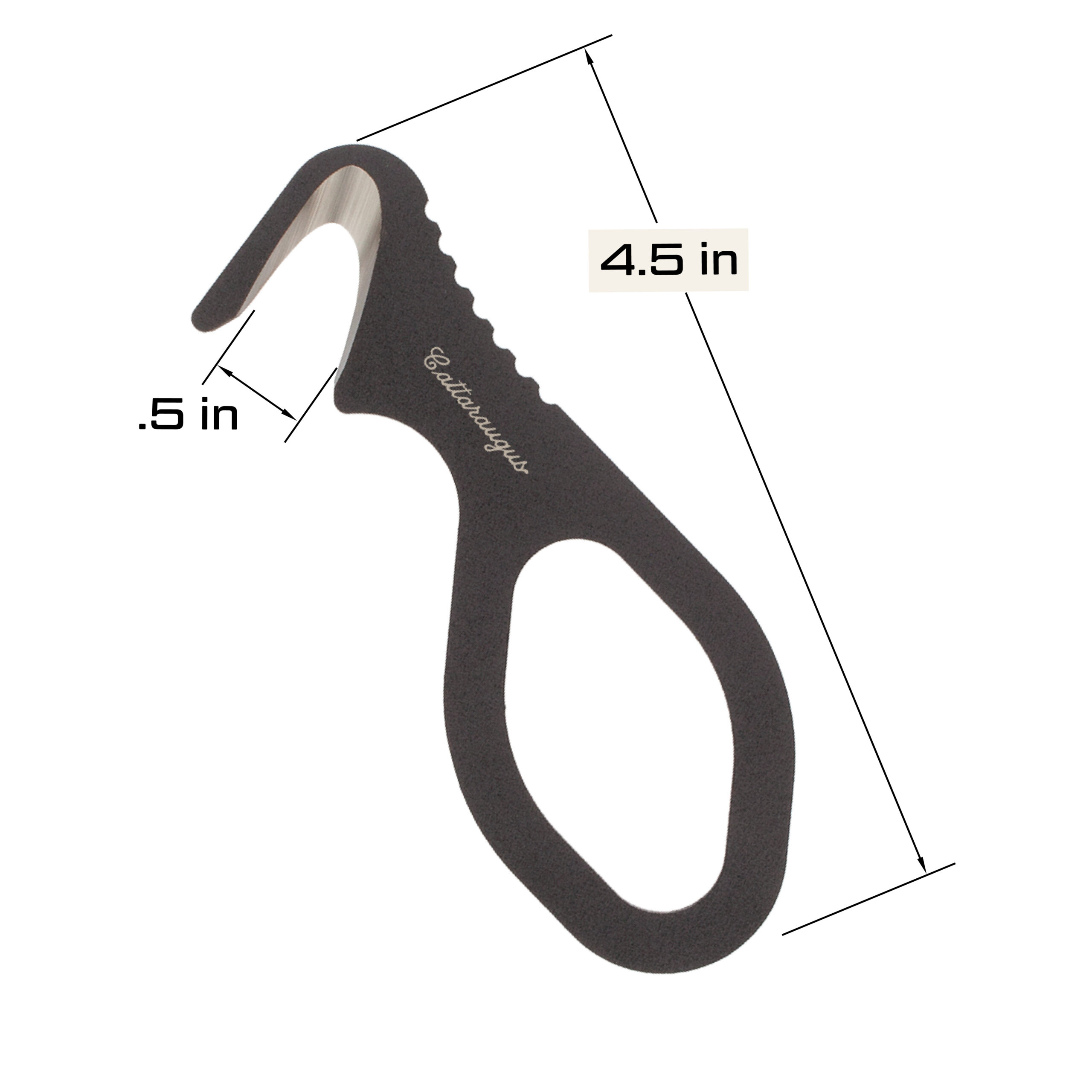 EDC Safety Hook with MOLLE-Compatible Easy-Access Sheath – 440C Stainless Steel, Black Powder Coat - Image 3