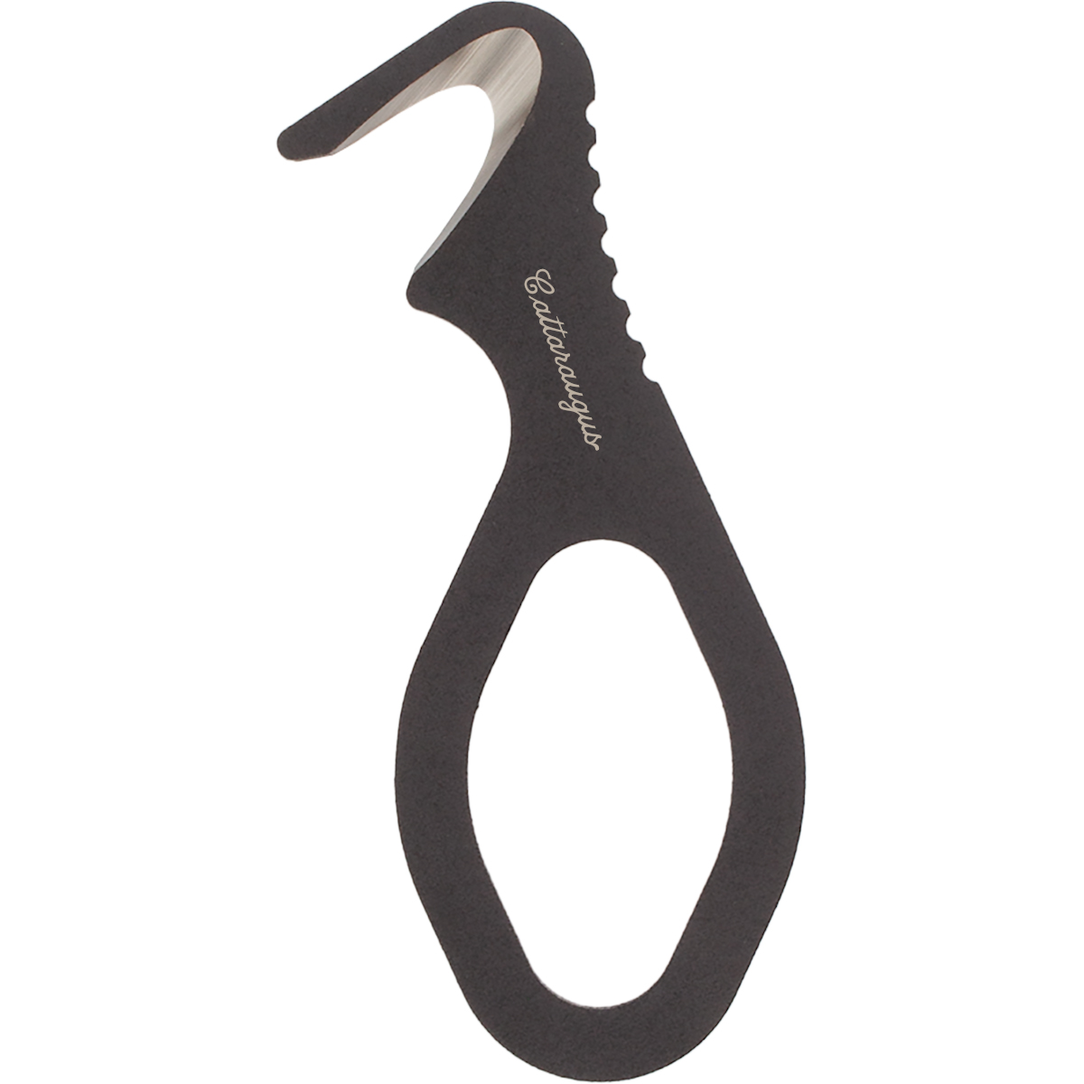 EDC Safety Hook with MOLLE-Compatible Easy-Access Sheath – 440C Stainless Steel, Black Powder Coat